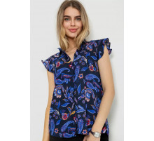 Блуза з квітковим принтом, колір синій, 244R194