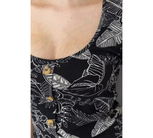 Футболка-топ жіноча з принтом, колір чорний, 244R044