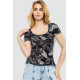 Футболка-топ жіноча з принтом, колір чорний, 244R044