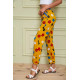 Летние женские брюки, горчичного цвета в принт, 172R064