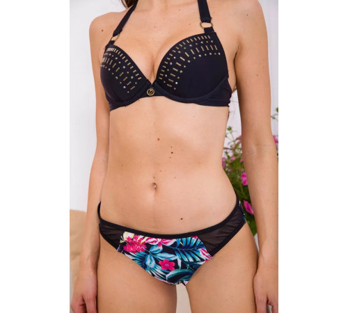 Купальник с формованной чашкой, черного цвета с принтованным низом, 131R155700.
