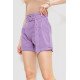 Шорты женские с ремнем и манжетом, цвет светло-фиолетовый, 214R8818.