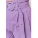 Шорты женские с ремнем и манжетом, цвет светло-фиолетовый, 214R8818.