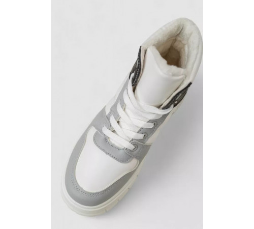 Кросівки жіночі зимові на хутрі, колір біло-сірий, 248RMB03-86