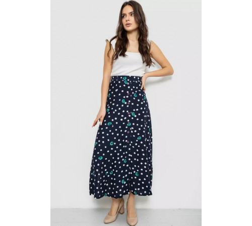 Спідниця вільного крою в горох, колір темно-синій, 167R5001