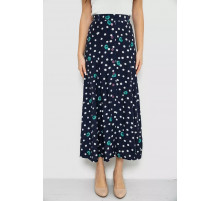 Юбка свободного кроя в горох, цвет темно-синий, 167R5001.