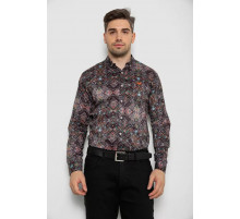 Сорочка чоловіча з принтом, колір коричневий, 214R2684