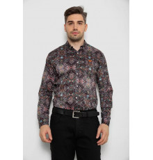 Рубашка мужская с принтом, цвет коричневый, 214R2684