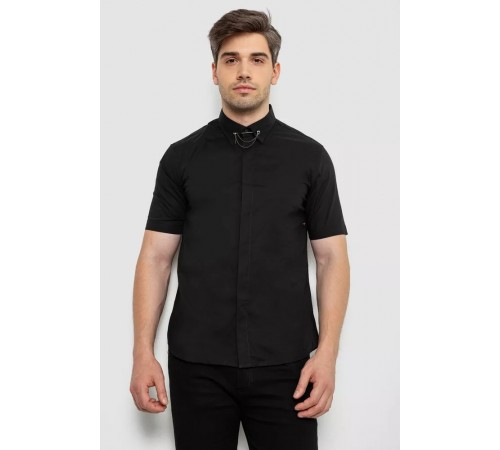 Рубашка мужская однотонная, цвет черный, 214R6917