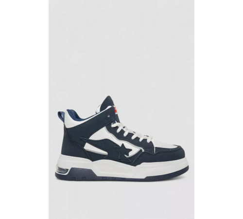 Кросівки жіночі на хутрі, колір синьо-білий, 243R106-1