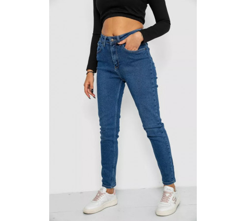 Джинсы женские Mom-fit стрейч, цвет синий, 244R1152