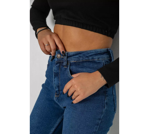 Джинсы женские Mom-fit стрейч, цвет синий, 244R1152