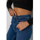 Джинсы женские Mom-fit стрейч, цвет синий, 244R1152