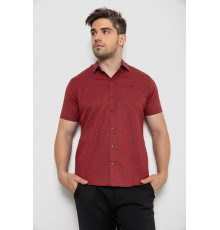 Рубашка мужская с принтом, цвет бордовый, 214R7340-1.