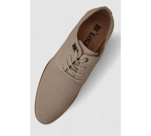 Туфли мужские с перфорацией, цвет темно-бежевый, 243RC1592.