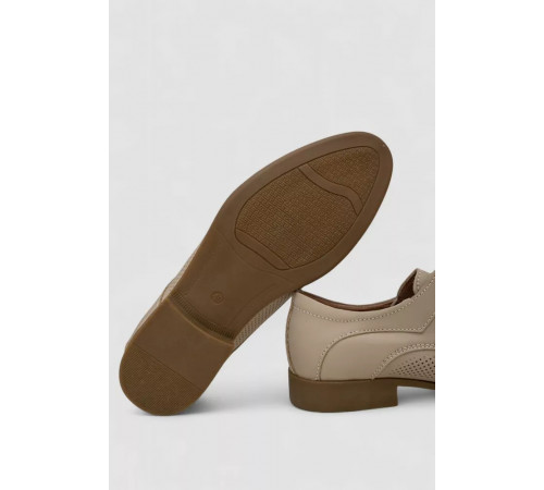 Туфли мужские с перфорацией, цвет темно-бежевый, 243RC1592.