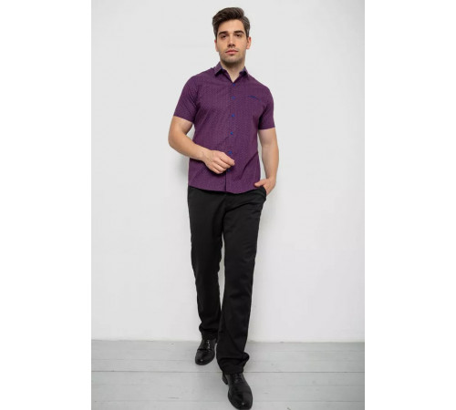 Рубашка мужская с принтом, цвет сливовый, 214R7332-1.