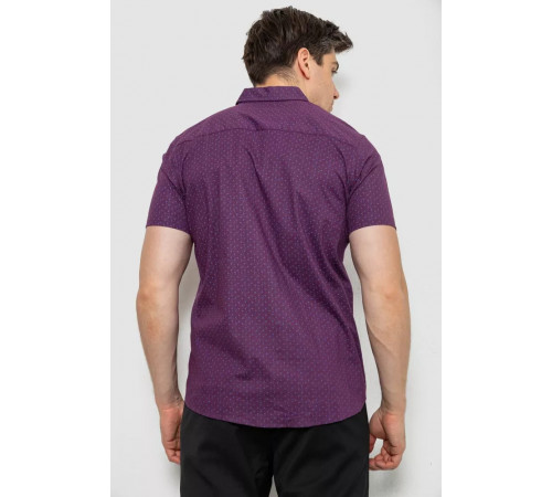 Рубашка мужская с принтом, цвет сливовый, 214R7332-1.
