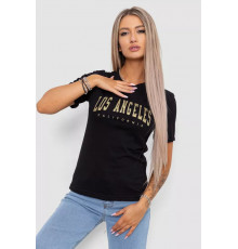Футболка жіноча з принтом, колір чорний, 238R57476