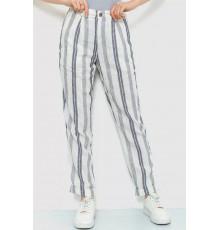 Штани жіночі в смужку, колір молочно-сірий, 244R040