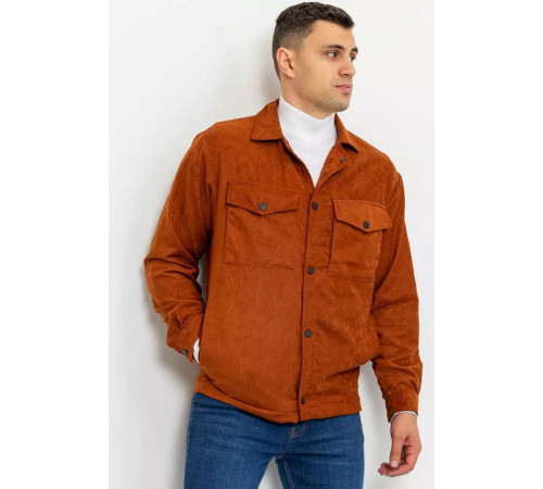 Ветровка мужская на кнопках, цвет коричневый, 131R3022-1.