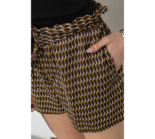 Шорти жіночі шифонові, колір коричнево-бежевий, 244R076