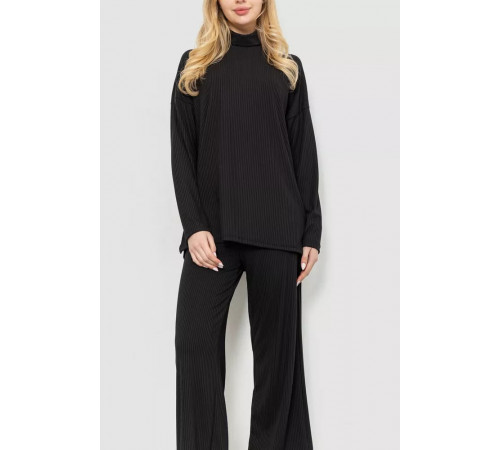 Костюм жіночий в рубчик, колір чорний, 241R164