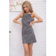 Міні-сукня на бретелях, чорно-сріблястого кольору, 115R0464