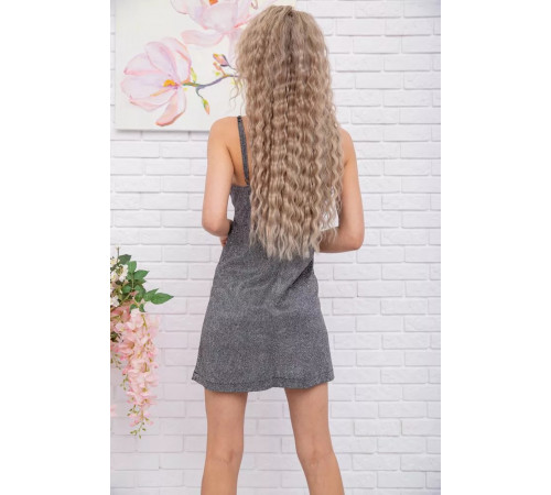 Міні-сукня на бретелях, чорно-сріблястого кольору, 115R0464