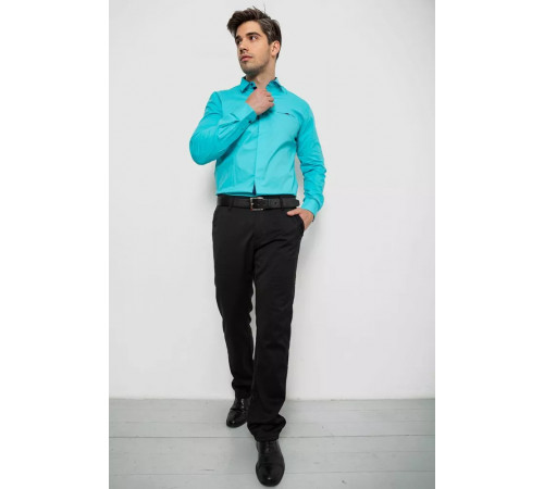 Сорочка чоловіча, колір бірюзовий, 214R7158