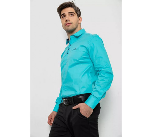 Сорочка чоловіча, колір бірюзовий, 214R7158