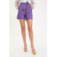 Женские шорты, с карманами и поясом, фиолетового цвета, 115R329N
