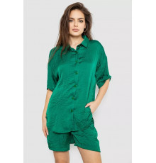 Костюм жіночий однотонний, колір темно-зелений, 119R0038-2