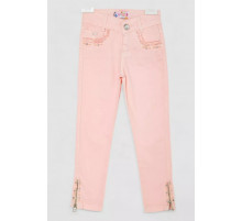 Джинси для дівчаток, колір персиковий, 247R10020