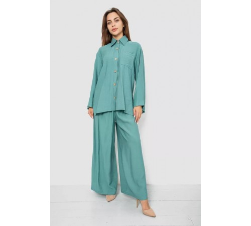 Костюм женский свободного кроя жатка, оливковый цвет, 102R5264 Костюм женский свободного кроя жатка, оливковый цвет, 102R5264