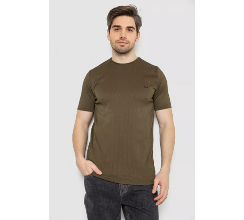 Футболка чоловіча в рубчик, колір хакі, 244R2526-1