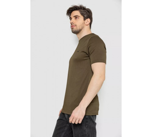 Футболка чоловіча в рубчик, колір хакі, 244R2526-1