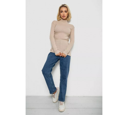 Гольф жіночий однотонний в рубчик, колір бежевий, 238R803