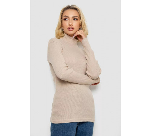 Гольф жіночий однотонний в рубчик, колір бежевий, 238R803