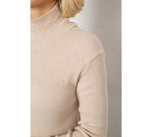 Гольф жіночий однотонний в рубчик, колір бежевий, 238R803