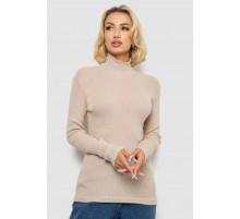 Гольф женский однотонный в рубчике, цвет бежевый, 238R803.