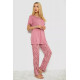 Піжама жіноча з принтом, колір пудровий, 243R7025-1