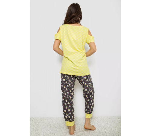 Жіноча піжама з принтом, колір жовтий, 243R903067