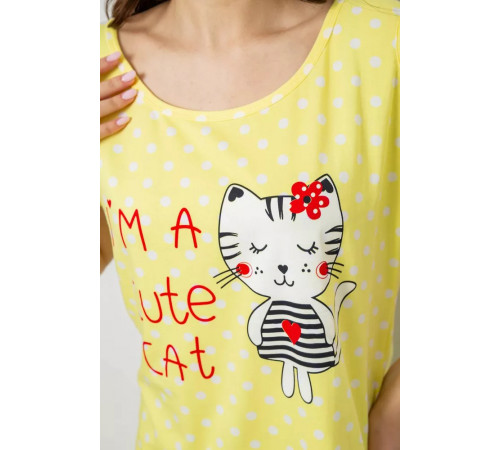 Жіноча піжама з принтом, колір жовтий, 243R903067