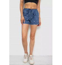 Шорти жіночі з принтом, колір джинс, 238R7164-1