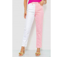 Джинсы женские, цвет бело-розовый, 164R426