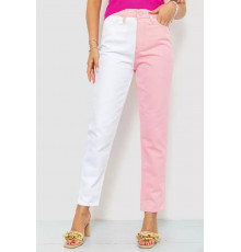 Джинсы женские, цвет бело-розовый, 164R426