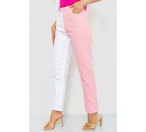 Джинсы женские, цвет бело-розовый, 164R426
