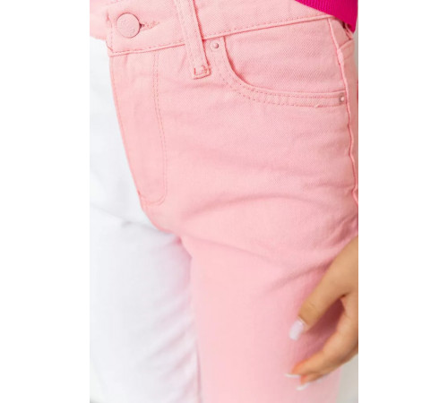 Джинсы женские, цвет бело-розовый, 164R426