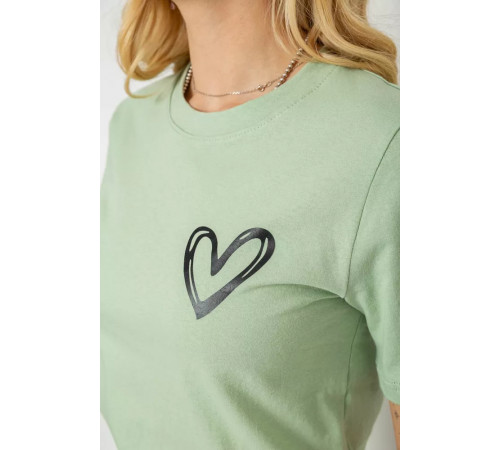 Женская футболка с принтом, цвет оливковый, 241R128.